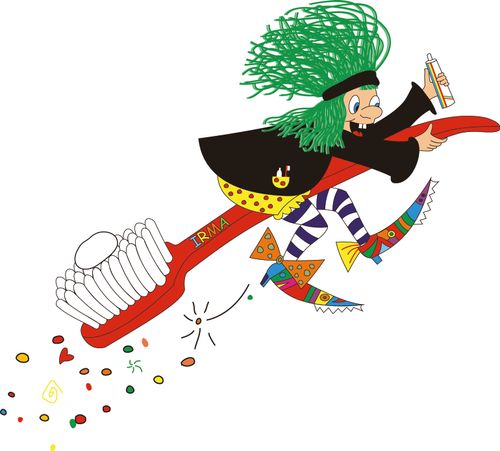 IRMA fliegt auf Zahnbürste